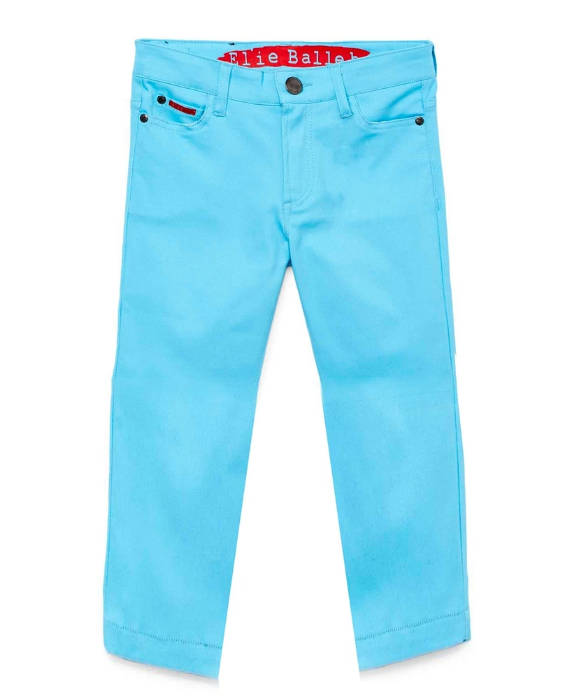 Elie Balleh Big Boys Aqua Slim Fit 5 Pocket Twill Pants