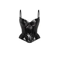 Milla Women's Sensational spaghetti straps sequined corset