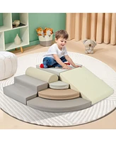 Pizza-Shaped Soft Foam Climbing Blocks for Toddlers