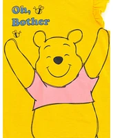 Winnie the Pooh Little Girls Disney Minnie Mouse Lilo & Stitch French Terry Tank Top Shirt Dolphin and Active Shorts to