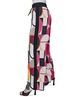 Karl Lagerfeld Paris Women's Geo-Print Pull-On Pants