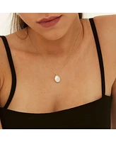 Spero London Baroque Flat Pearl Pendant Necklace Sterling Silver