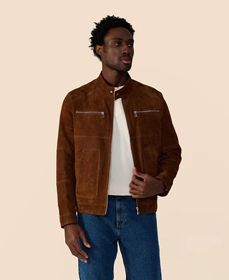Furniq Uk Men's Suede Motorcycle Jacket, Created for Macy's