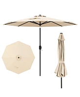 9 Ft Outdoor Market Patio Table Umbrella Push Button Tilt Crank Lift