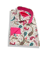 Elie Balleh Little Boys Pink Slim Fit Paisley Dress Shirt