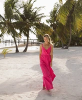 CeCe Women's V-Neck Sleeveless Tiered Maxi Dress