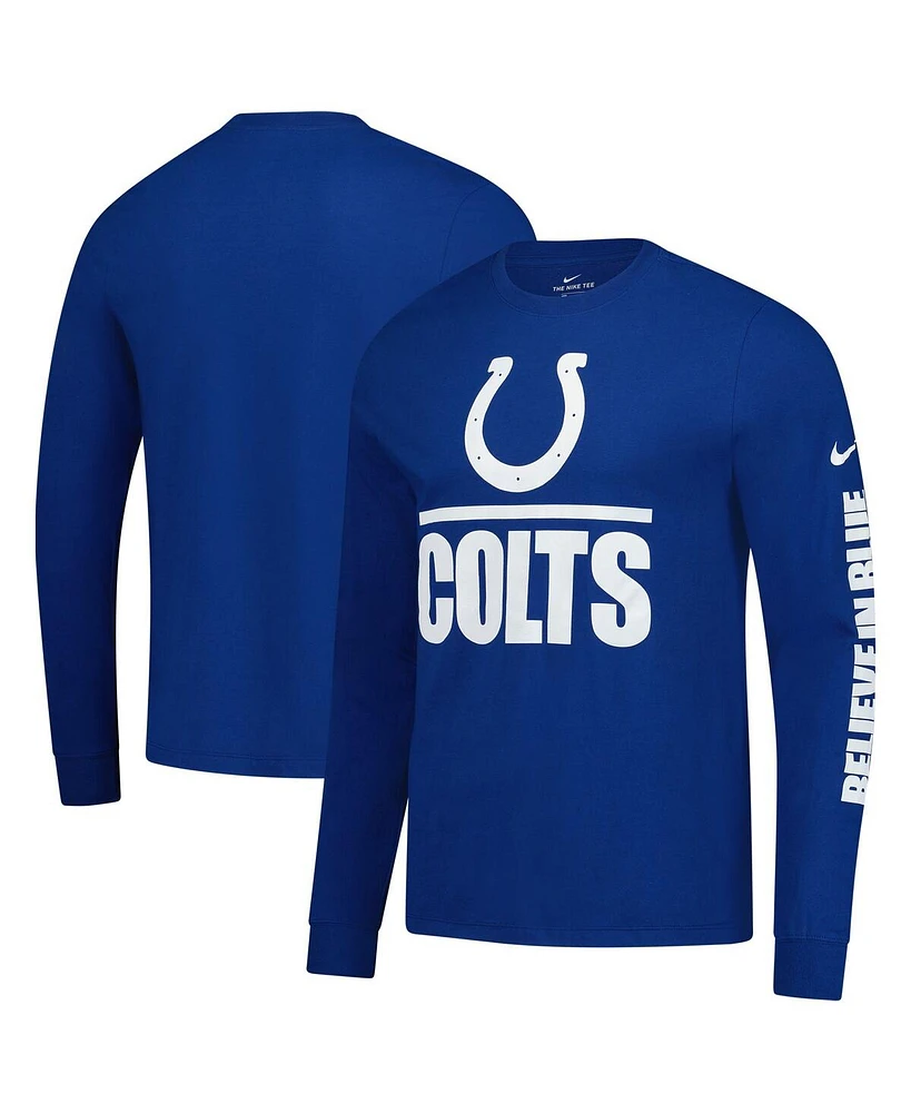 Nike Men's Royal Indianapolis Colts Split Local Long Sleeve T-Shirt