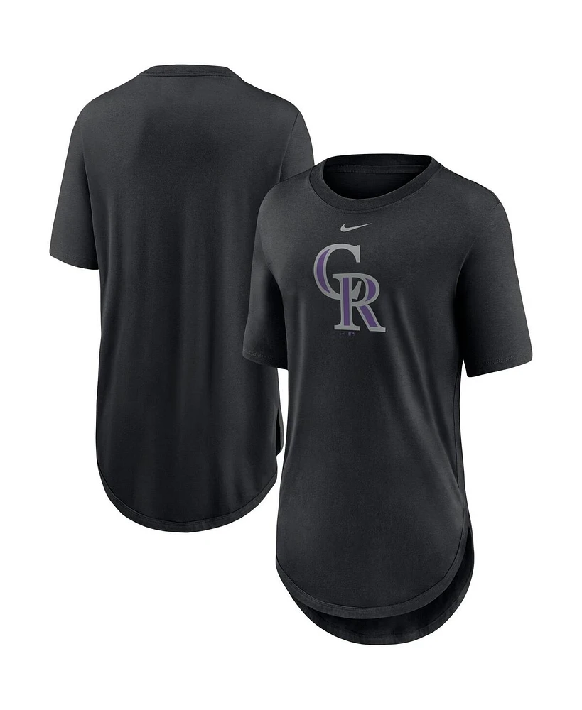 Nike Women's Black Colorado Rockies Mascot Outline Weekend Tri-Blend T-Shirt