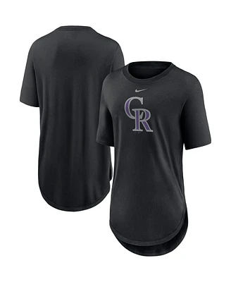 Nike Women's Black Colorado Rockies Mascot Outline Weekend Tri-Blend T-Shirt