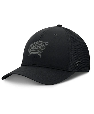 Fanatics Men's Black Columbus Blue Jackets Pro Road Logo Mesh Flex Hat