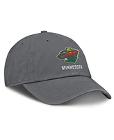 Fanatics Men's Charcoal Minnesota Wild Washed Adjustable Hat
