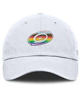 Fanatics Men's White Carolina Hurricanes Pride Adjustable Hat