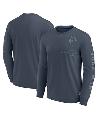 Fanatics Men's Blue New York Yankees Elements Future Ground Tonal Info Long Sleeve T-Shirt