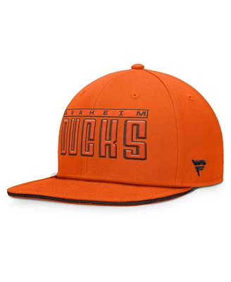 Fanatics Men's Orange Anaheim Ducks Fundamental Gino Stack Snapback Hat