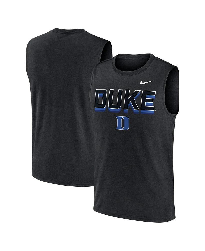 Nike Men's Black Duke Blue Devils Primetime Tricode Legend Performance Tank Top