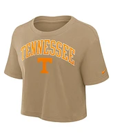 Nike Women's Tan Tennessee Volunteers Power Pursuit Athletic Prep Arch Performance Cropped T-Shirt
