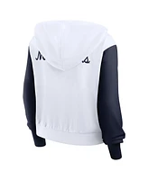Nike Women's White West Virginia Mountaineers Cropped Beyond Capability Color-Block Script Full-Zip Hoodie