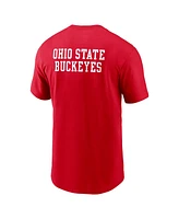 Nike Men's Scarlet Ohio State Buckeyes 2-Hit Stacked T-Shirt