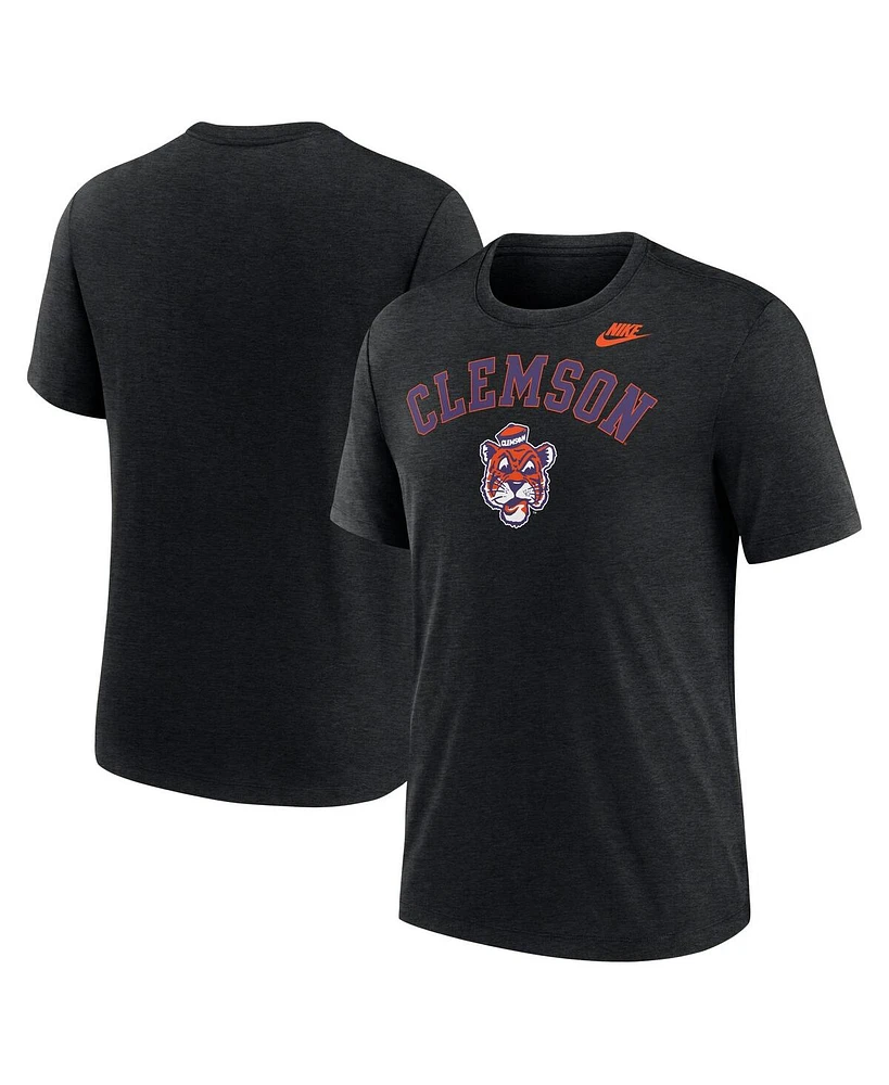 Nike Men's Heather Black Clemson Tigers Legacy Arch Tri-Blend T-Shirt