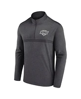 Logo Athletic Men's Heather Charcoal Los Angeles Kings Head-to-Head Raglan Quarter-Zip Sweatshirt