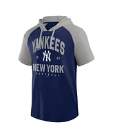 Fanatics Men's Navy New York Yankees Prime Raglan Short Sleeve Hoodie T-Shirt