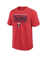 Fanatics Men's Heather Red Minnesota Twins Top Notch T-Shirt