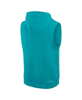 Nike Men's Aqua Miami Dolphins Sideline Performance Sleeveless Pullover Hoodie