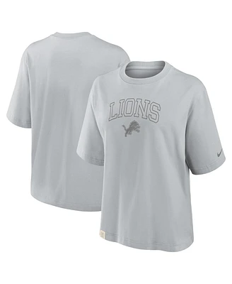 Nike Women's Gray Detroit Lions Glory Arch Boxy T-Shirt