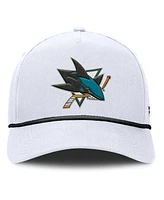Fanatics Men's White San Jose Sharks Rope A-Frame Adjustable Hat