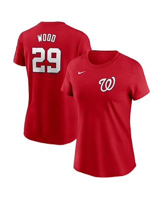 Nike Women's James Wood Red Washington Nationals Fuse Name Number T-Shirt
