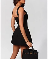 Heiress Beverly Hills Women's Boucle Flower A-Line Mini Dress