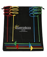 Outdoor Drink Holder Stakes, Heavy Duty, Set of 4, Multi Colored