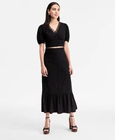 I.n.c. International Concepts Women's Crochet-Trim Maxi Skirt, Exclusively at Macy's