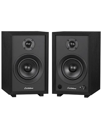 Electrohome McKinley 2.0 Stereo Powered Bookshelf Speakers with Built-in Amplifier and 4" Drivers for Turntable, Tv, Pc Wireless Music Stream