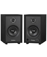 Electrohome McKinley 2.0 Stereo Powered Bookshelf Speakers with Built-in Amplifier and 4" Drivers for Turntable, Tv, Pc Wireless Music Stream