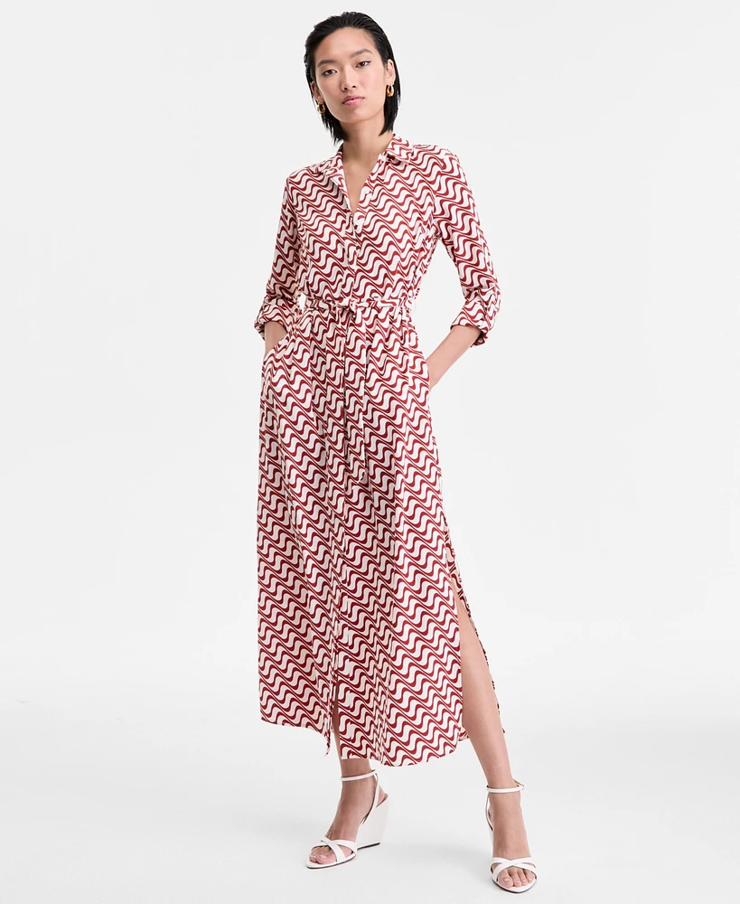 I.n.c. International Concepts Women's Printed Shirt Maxi Dress, Exclusively at Macy's