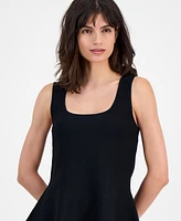 T Tahari Women's Square-Neck Peplum-Hem Sleeveless Top