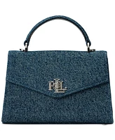 Lauren Ralph Lauren Washed Denim Small Farrah Satchel