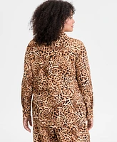 I.n.c. International Concepts Plus Animal-Print Shirt, Exclusively at Macy's