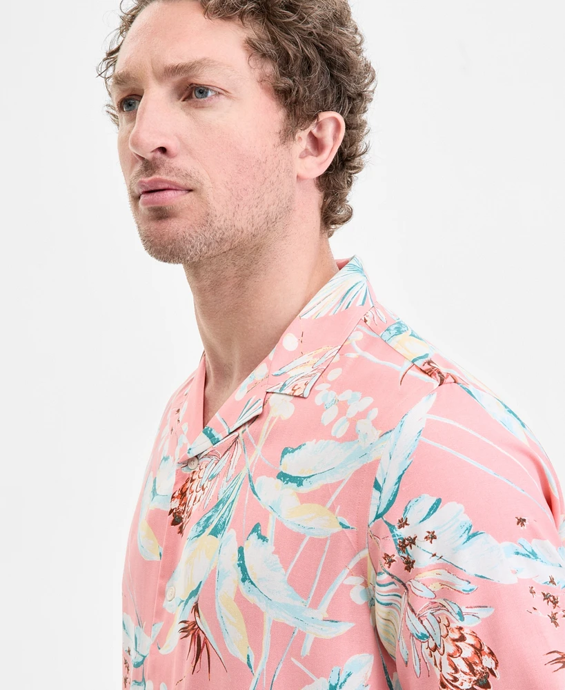 Club Room Men's Elevated Kurt Regular-Fit Floral Button-Down Camp Shirt, Exclusively at Macy's