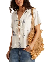 Lucky Brand Women's Floral-Print Tie-Front Shirt