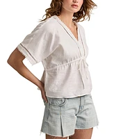 Lucky Brand Linen V-Neck Dolman