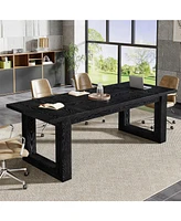 Tribesigns Conference Table, 5 ft Meeting Room Table with Solid Wooden Base, Large