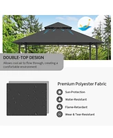 8 x 5 Feet Outdoor Double-Tiered Barbecue Grill Gazebo Canopy Tent Bbq Shelter
