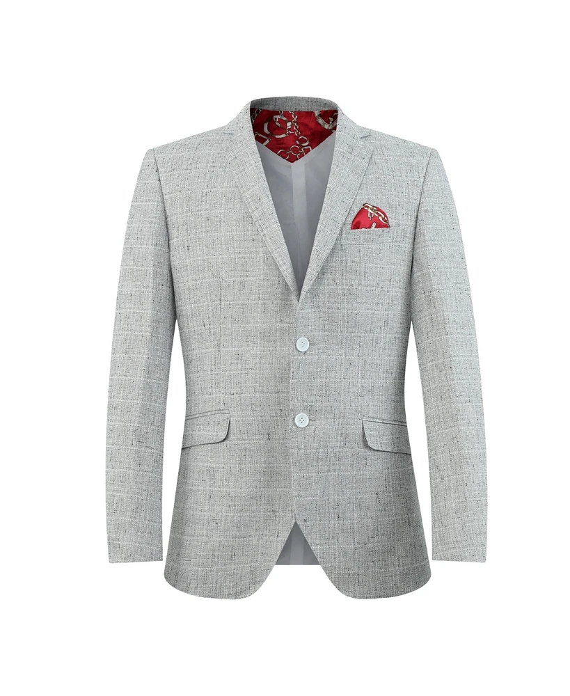 Elie Balleh Boys Silver Slim Fit Melange Jacket