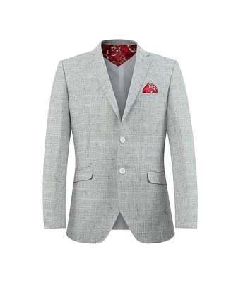 Elie Balleh Boys Silver Slim Fit Melange Jacket
