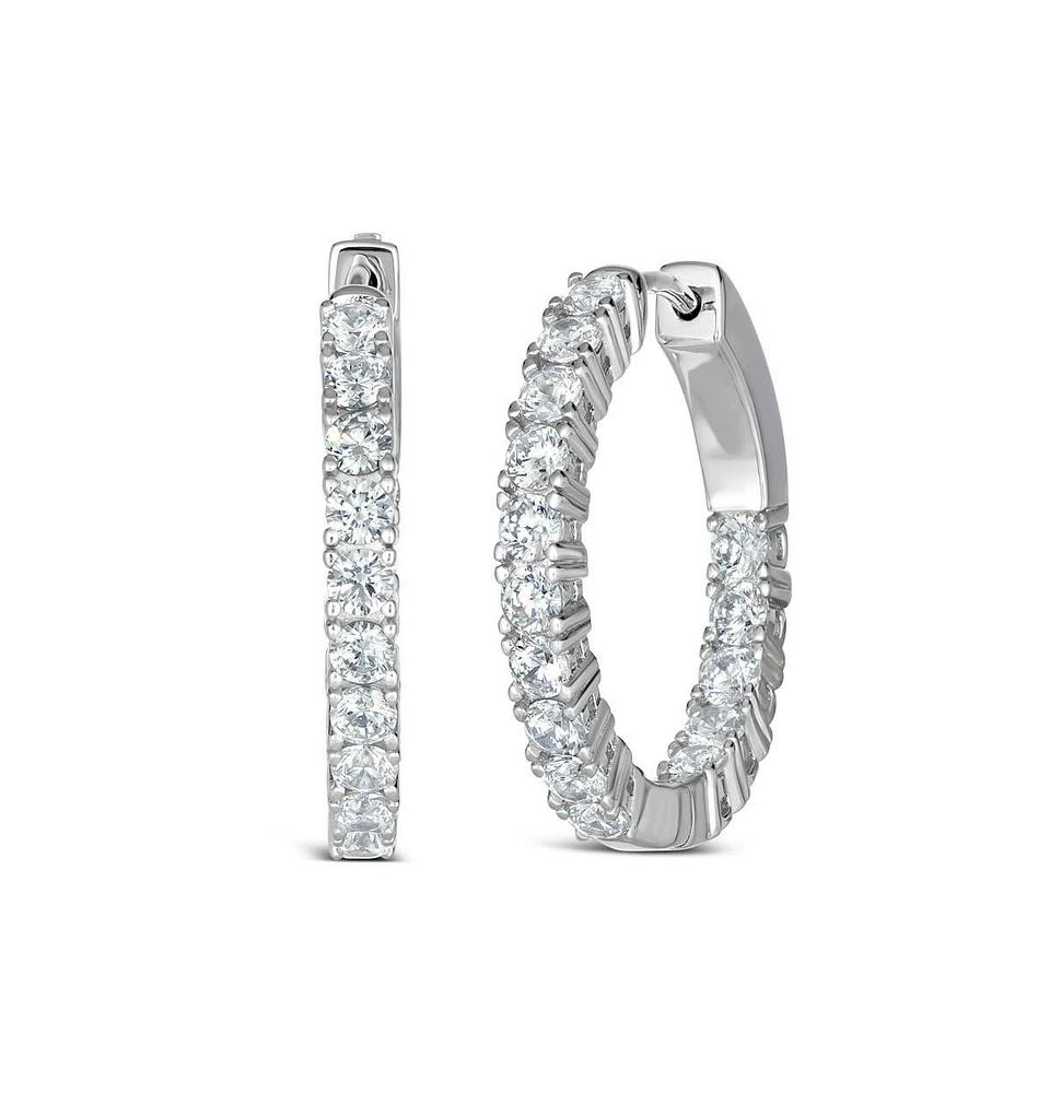 Anna Zuckerman Inside Out 1 Carat Cz Crystalline Hoops