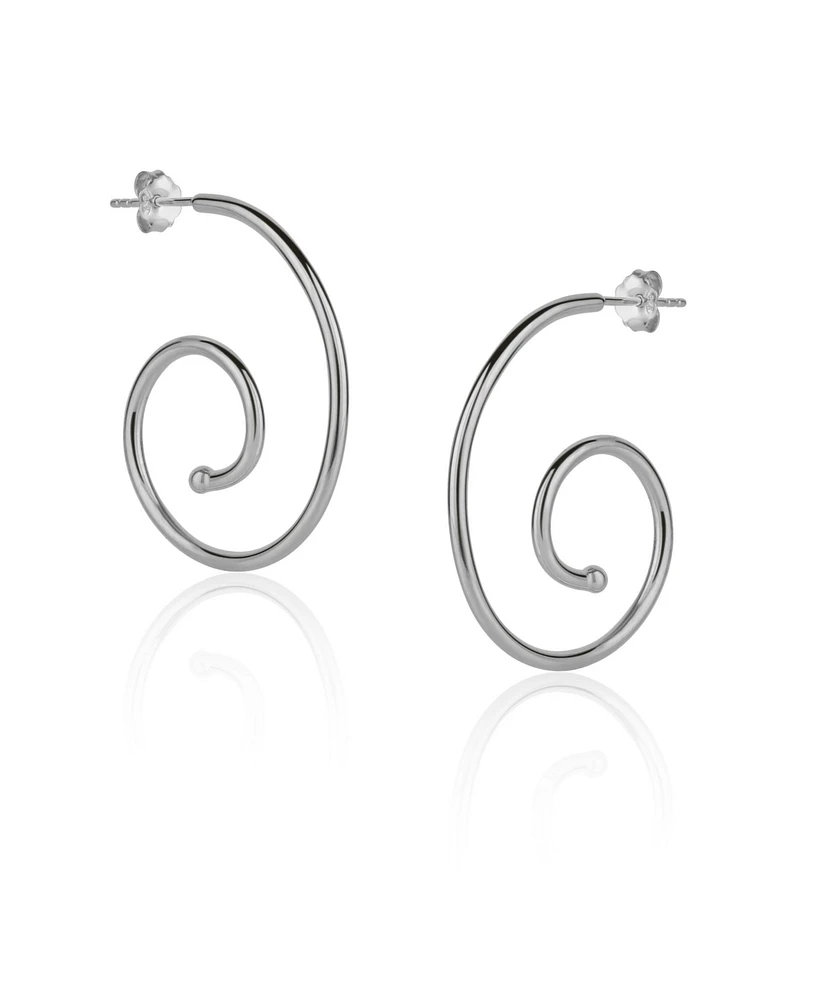 Spero London Spiral Sterling Silver Stud Earrings