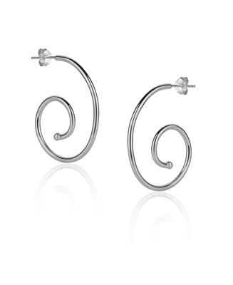 Spero London Spiral Sterling Silver Stud Earrings