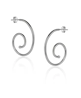 Spero London Spiral Sterling Silver Stud Earrings
